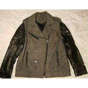 Motor styled faux leather jacket